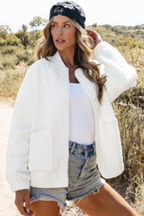 White Floral Quilted Jacket - Haven of Happiness