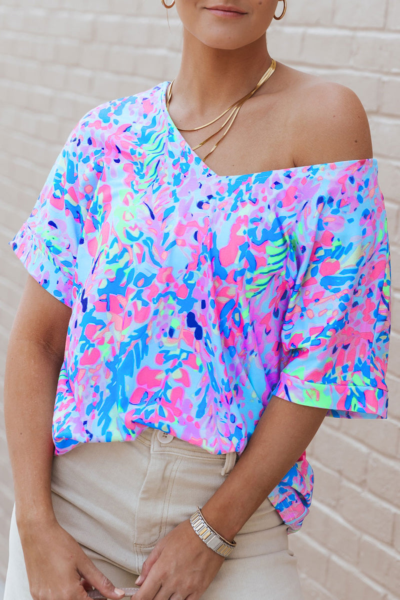 Loose Painted Floral Tee