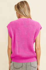 Bright Pink Western Horse Embroidered Round Neck Sweater Tee - Haven of Happiness