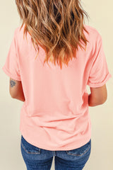 Pink Summer Food Bow Crawfish Printed T Shirt